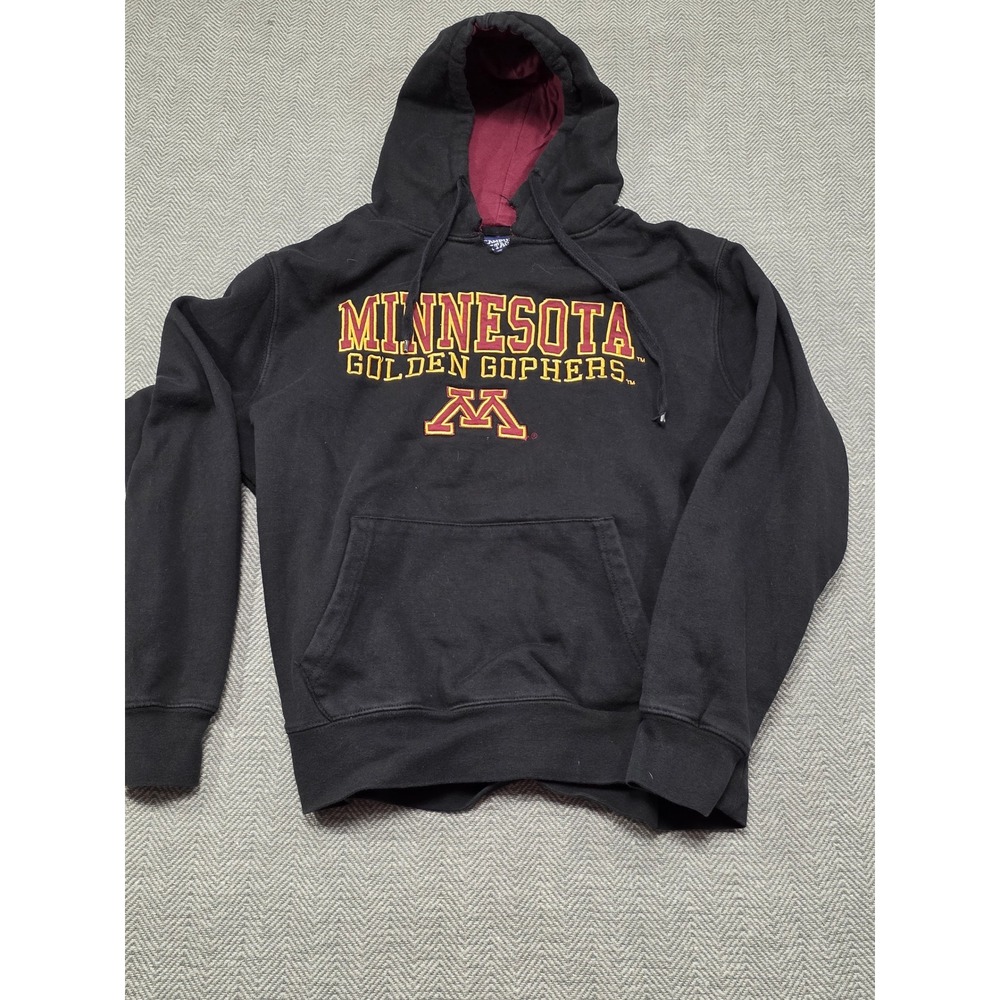 Campus Heritage Minnesota Golden Gophers Hoodie Men Small Black Embroidered NCAA